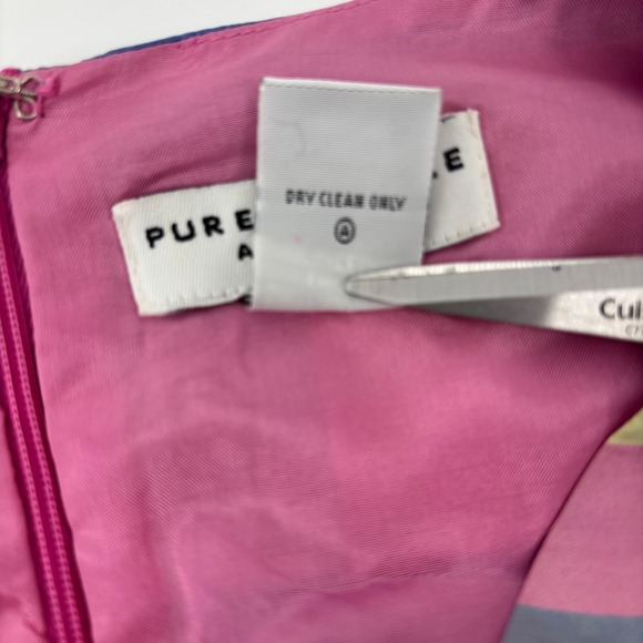 Pure & Simple VTG Womens 100% Silk Plaid Sheath Dress Sleeveless Pastel Size 14 - Picture 8 of 11